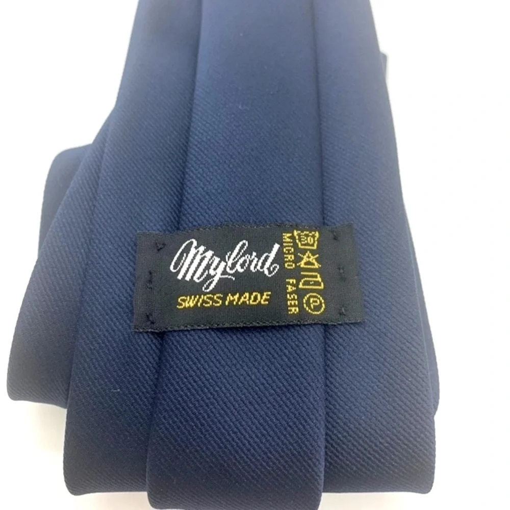 MyLord Tie Daisy Flower Accent Navy Blue School Business Church Office Workwear
